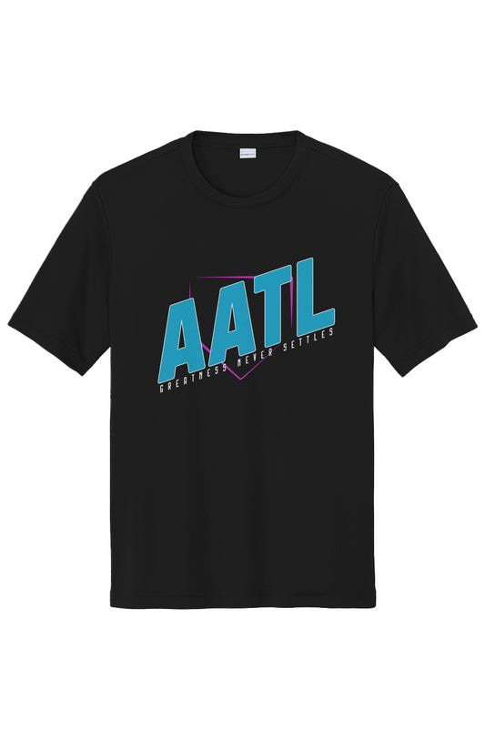 greatness never settles adult shirt- black